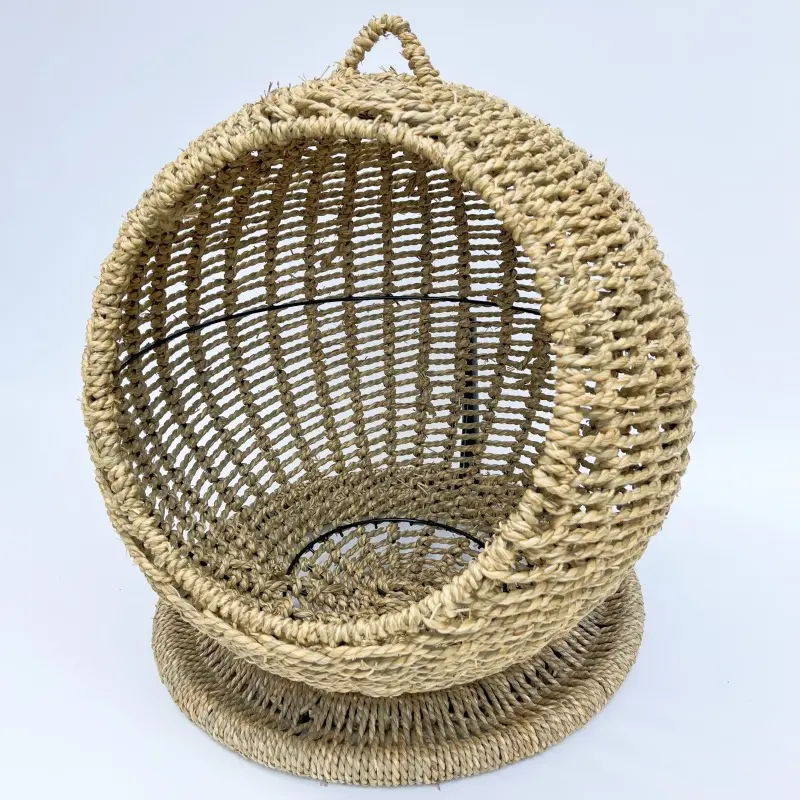 Healthy Eco-Life Pet Natural Series Wicker balcony decorate indoor plastic cute rattan cane cat little dog swing chairs