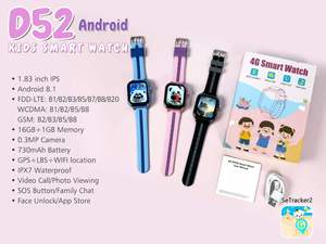 Montre connectée GPS pour enfants 2026 Private Mould D52 avec déverrouillage facial, assistant IA, appels vidéo 4G et suivi GPS - Product Image 3