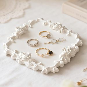 Moule en silicone pour plateau à <span class=keywords><strong>fleurs</strong></span> roses, bordure florale en dentelle, plateau carré, moules en résine pour <span class=keywords><strong>fleurs</strong></span>, moules en résine époxy, plâtre, artisanat de moulage - Product Image 5