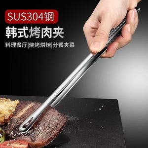 Korean Style Stainless Steel Grilling Tongs Heat Resistant For BBQ Steak Bread Food Serving - Product Image 5