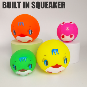 Üretici Toptan Satış Eko Dostu Vinil Karikatür Yüzlü Top Köpek Çiğneme Oyuncağı Ses Çıkaran İnteraktif Oyuncak Çoklu Renk Seçenekleri Mevcut - Product Image 3