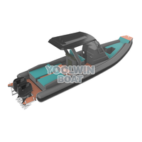 Bateau semi-rigide (RIB) commercial Yoolwin 9,6 m pour la plongée, coque étagée, cabine en aluminium, fabriqué en Chine
