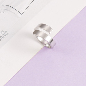 Stainless Steel Mirror DIY Open Smart Ring Blank Glossy Women Rings <strong>Custom</strong> Engraved Logo Ring for Men <strong>Jewelry</strong> Making <strong>Supplies</strong> - Product Image 3
