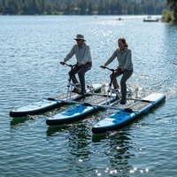 Vélo aquatique gonflable double tandem pour deux personnes, bateau à pédales flottant en Drop Stitch pour le tourisme familial, les centres aquatiques et les jeux en mer