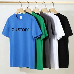 Design 220g Anti-Wrinkle O-Neck Designer Fitted Blank <b>T</b>-shirt Custom Logo 100% Cotton Relaxed Breathable <b>T</b> Shirt - Product Image 6