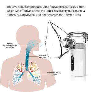 เครื่องพ่นยาแบบพกพา AA Version และแบบชาร์จไฟได้ รุ่น Ultrasonic Mesh Nebulizer พร้อมหน้ากากพ่นยาแบบพกพา W11 W12 พร้อมจอ LCD - Product Image 5
