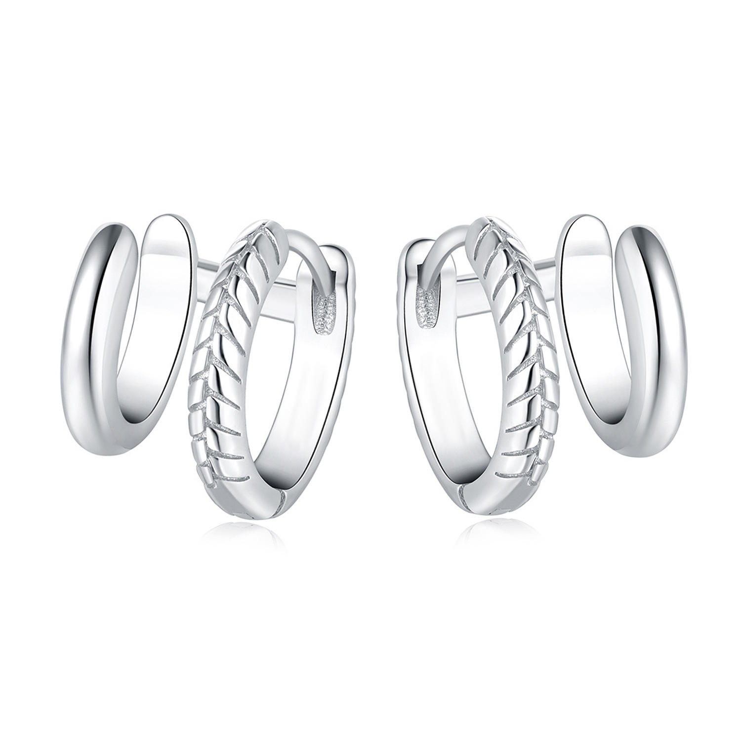 Snake-print double hoop earrings 4024