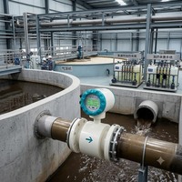 Débitmètre pour liquides chimiques et boues, Débitmètre acide télécommandé, Instrument électromagnétique
