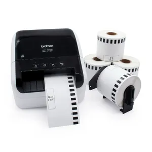 Amostra de rolos de recarga de papel branco, rolos para etiquetas contínuas da impressora, código de barras, adesivo dk22205, Dk-22205, dk, 22205, 62mm, 30.48m