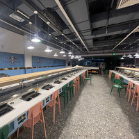Sistem Kereta Sushi Kaiten Otomatis Penuh dengan Sabuk Konveyor Anti-Bakteri dari Baja Tahan Karat untuk Penggunaan Restoran