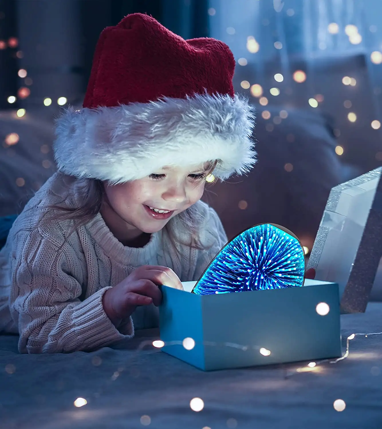 Noel hediyesi en hoş Festival mevcut parlak havai fişek gece renkli ışık Mini ses müzik çalar kablosuz hoparlör