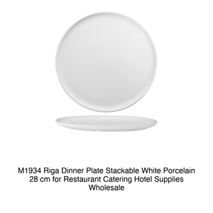 Plato de Cena Apilable M1934 Riga, Porcelana Blanca de 28 cm, para Restaurante, Catering, Suministros para Hoteles, Venta al por Mayor - Product Image 2
