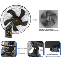 Ventilateur mural solaire de 16 pouces avec panneau solaire Ventilateur mural électrique rechargeable avec batterie au lithium