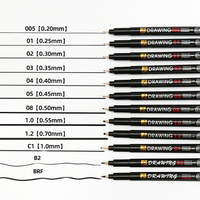 Stylos de dessin Fineliner professionnels multi-tailles Pigment encre noire tailles de points assorties étanches pour écrire le dessin