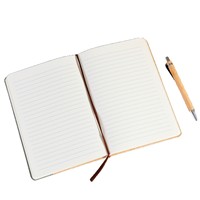 Coffret Cadeau Carnet d'Affaires Personnalisé avec Logo, Journal en Cuir PU de Luxe, Reliure Collée, Stylo en Bambou, Cadeaux Promotionnels d'Entreprise