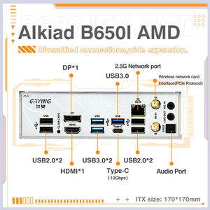 Erying b650i ITX Máy tính để bàn Bo mạch chủ <span class=keywords><strong>DDR5</strong></span> RAM 2 * pcie4.0x4 M.2 SATA hỗ trợ <span class=keywords><strong>AMD</strong></span> cho Ryzen 7000/8000/9000 Series CPU Intel thương hiệu - Product Image 4