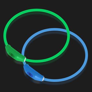 NIBAO Paquete de 2 <span class=keywords><strong>Collares</strong></span> LED <span class=keywords><strong>para</strong></span> Perro, <span class=keywords><strong>Collares</strong></span> Luminosos Recargables <span class=keywords><strong>para</strong></span> Paseos Nocturnos, Universales, Collar de Seguridad Reutilizable - Product Image 1