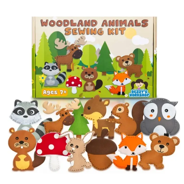 Giocattoli per bambini fatti in casa peluche feltro woodland animal activity box Art Craft kit da cucito