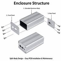 Boîtier audio DAC en alliage d'aluminium anodisé 6061 de 63*38mm, dissipateur thermique, châssis DIY, boîtier d'amplificateur HiFi, boîte de préampli anodisée