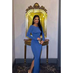 ชุดราตรีสีครามแขนยาว - Product Image 2