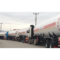 Semi-remorque GPL 57000L, 2 essieux, 8 roues, capacité de charge de 27 tonnes, citerne à gaz de pétrole liquéfié certifiée ASME avec système de comptage