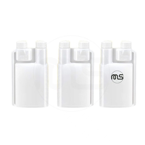 Flacone Dosatore 250ml+25ml a Doppia Camera, Bottiglie per Olio Combustibile in HDPE Colore Naturale, Dispenser a Doppio Collo per Fertilizzante Liquido - Product Image 1