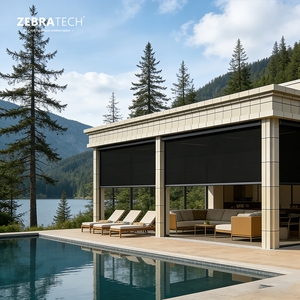 ระบบรางผ้าแบบแนวนอนที่ทนทานทันสมัยสำหรับม่านม้วนกลางแจ้งแบบใช้มอเตอร์พลังงานแสงอาทิตย์ รางซิป <span class=keywords><strong>ราคา</strong></span>โรงงานโดยตรง - Product Image 1