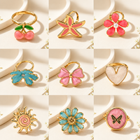 Baru cincin Enamel minimalis cahaya mewah perhiasan untuk wanita mode cincin perhiasan grosir pemasok penjualan langsung