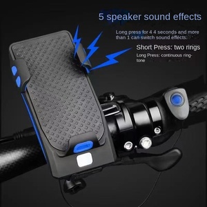 Lampe avant de vélo de montagne VTT rechargeable par USB avec affichage de puissance, klaxon et fonction de lampe torche - Product Image 2