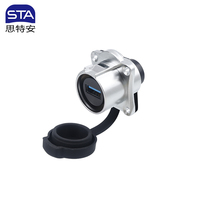 Prise STA LP24 USB 3.0-Connecteur de synchronisation de données de charge durable Prise d'alimentation étanche IP67 pour un transfert de données de charge rapide 0.5A