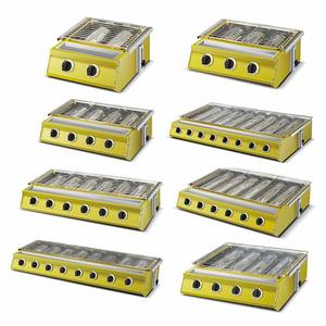 Barbecue à gaz commercial moderne de style coréen haut de gamme à 4 brûleurs en acier inoxydable jaune, facile à nettoyer, état neuf - Product Image 3