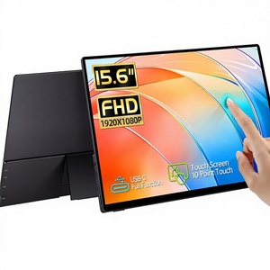 Monitor Portátil de 15.6 Pulgadas con Pantalla Táctil FHD IPS <span class=keywords><strong>16</strong></span>:9, Cristal Templado, Monitor de Viaje con Soporte y Altavoz para Teléfono y Laptop con USB-C - Product Image 1