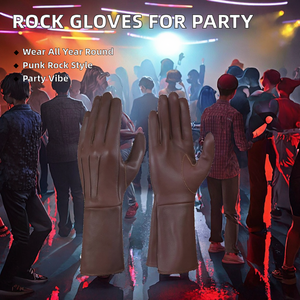 Gants et perruque Rock pour Halloween, style Punk Heavy Metal Disco Party, pour hommes, quatre saisons, polyester/coton/métallique - Product Image 2