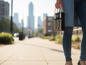 Estuche para teléfono con hebilla tejida, estilo bolso, con material de cuerda y cierre de cinturón para mujer - Product Image 2