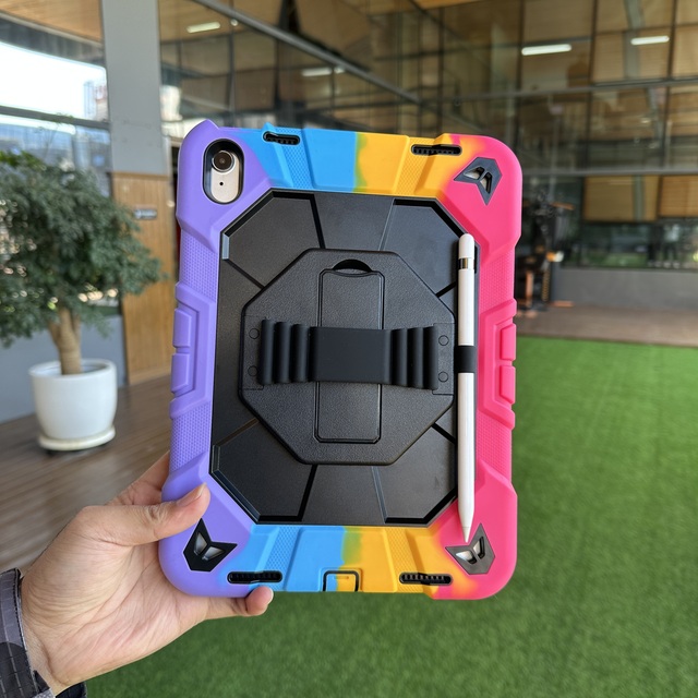 For iPad 7th 8th 9th 10th Generation case 360 Degree Rotating Shockproof Kids Silicone Tablet case for iPad 10.2 10.9 Inch Case