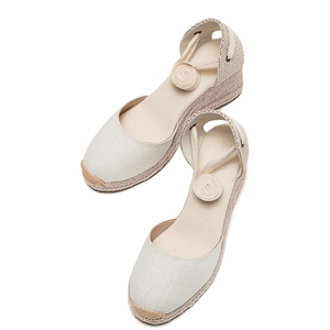 <span class=keywords><strong>Espadrilles</strong></span> <span class=keywords><strong>compensées</strong></span> minimalistes à bout fermé pour femme, avec semelle plateforme <span class=keywords><strong>chic</strong></span> en jute naturel, antidérapantes, pour les vacances - Product Image 5