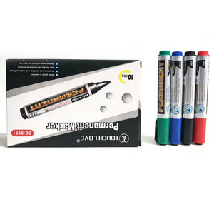 Surwin Fluency Writing Large Capacity Environmental Permanent Marker 4 Colors Fadeless <b>Refillable</b> <b>Pen</b> Toe 3mm Tip for Education - Product Image 1