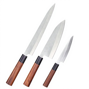 Ensemble de couteaux à sashimi en acier inoxydable avec manche en bois, couteaux de cuisine pour le filetage du saumon et des sushis, 3 pièces en acier inoxydable - Product Image 2