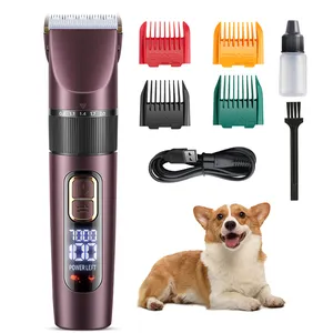 2024 superventas púrpura profesional inalámbrico gato y perro mascota cortadora de pelo recortadora afeitadora Kit DE ASEO personalizable