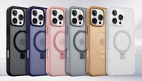 Étui de téléphone magnétique et élégant pour iPhone 16E 16 15 14 13 12 11 Pro Max Circulaire Support de téléphone Housse de protection gratuite