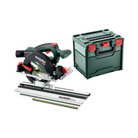 Scie circulaire sans fil professionnelle Metabo KS 18 LTX 57 BL 18V, batterie lithium-ion sans balais, kit de rail de guidage pour la coupe du bois