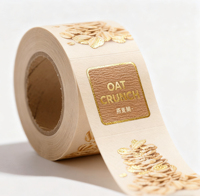 Maßgefertigte Wasserfeste Rollenetiketten Goldfolienprägung Kratzfeste UV-Beständige Klebeetiketten für Lebensmittel Snacks Süßigkeiten Kaffee Verpackung
