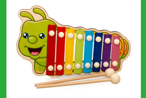 Strumento a percussione a mano per allenamento di musica antica per bambini di <span class=keywords><strong>1</strong></span>-3 anni, xilofono in legno a otto toni, giocattolo educativo per bambini - Product Image 3