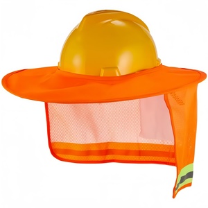 Casque de sécurité léger multicolore, type cercle sans fentes, avec protection du cou, design pare-soleil, haute visibilité réfléchissante - Product Image 2