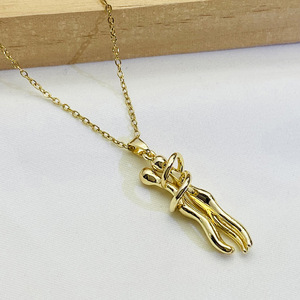 Nuova <span class=keywords><strong>Collana</strong></span> Sportiva in Acciaio Inossidabile Bicolore con Statuette di Coppia Abbracciata, Regalo di <span class=keywords><strong>San</strong></span> <span class=keywords><strong>Valentino</strong></span> - Product Image 6