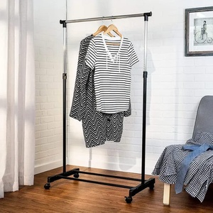 Factory Double Pole Clothes Display <b>Rack</b> Floor Standing Clothes Hanger Metal Clothes Drying <b>Rack</b> With Adjustable Height - Product Image 5