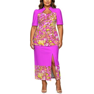 Completo Puletasi Polinesiano Tribale con Stampa Estiva Traspirante in Poliestere Vestibilità Ampia con Motivi Tonga Personalizzati Samoa, Abbigliamento Donna Taglie Forti - Product Image 2