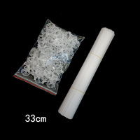 Emay Ballons Accessoires 33cm Blanc Transparent Plastique Bâtons Supports et Gobelets pour Décoration de Fête