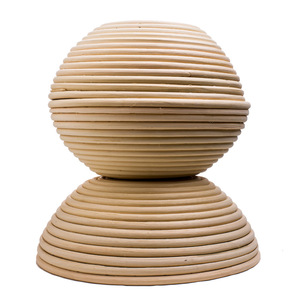 Panier à pain en rotin ovale de 10 pouces rond de 9 pouces ensemble de 2 avec doublure pain lame grattoir pour moule à outils de cuisson - Product Image 1