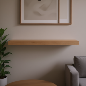 Étagère murale en bois de chêne massif 39,4 x 23,6 pouces, support d'exposition au design minimaliste pour la décoration intérieure - Product Image 2